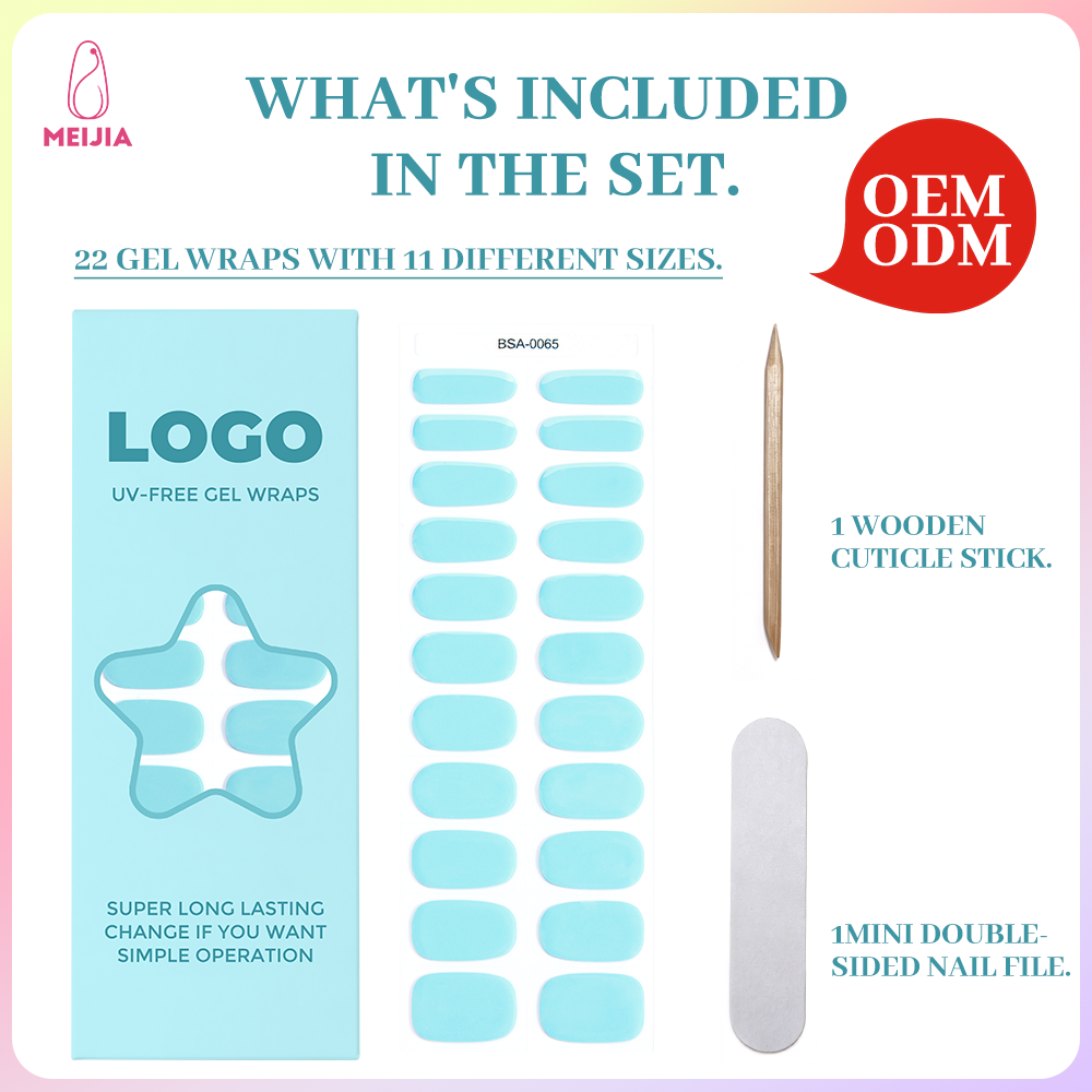 Solid Aqua Blue Nail Wrap Single Pack | OEM/ODM Wholesale Nail Stickers