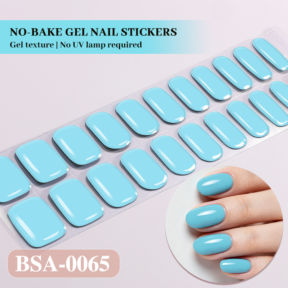 Solid Aqua Blue Nail Wrap Single Pack | OEM/ODM Wholesale Nail Stickers