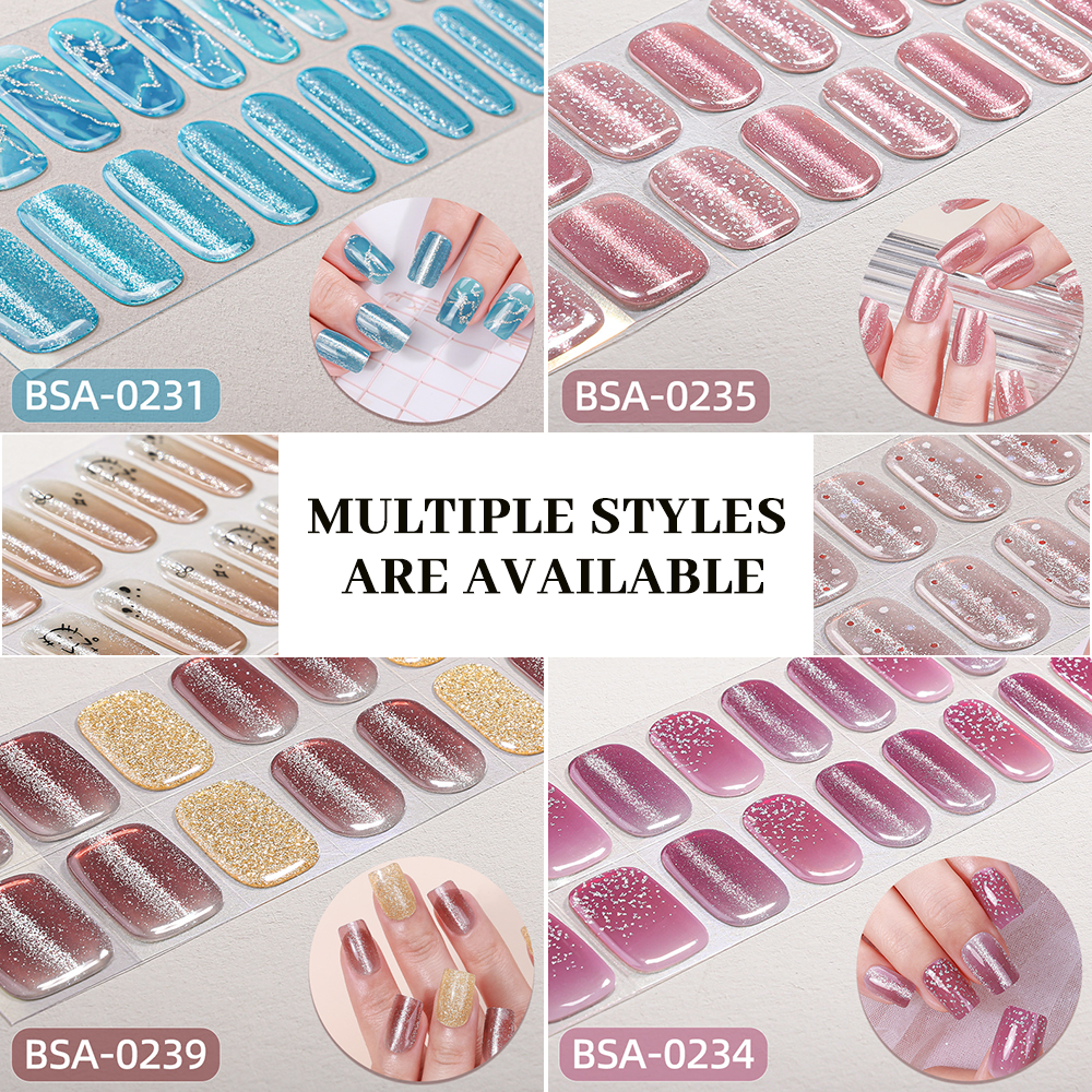 UV-Free Gel Nail Wrap Kit with Champagne Rigid Gift Box | OEM/ODM Wholesale
